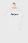 Дитяча бавовняна футболка Pepe Jeans колір білий з принтом (2587217)