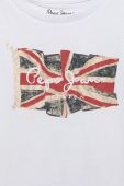 Дитяча бавовняна футболка Pepe Jeans колір білий з принтом (2733838)