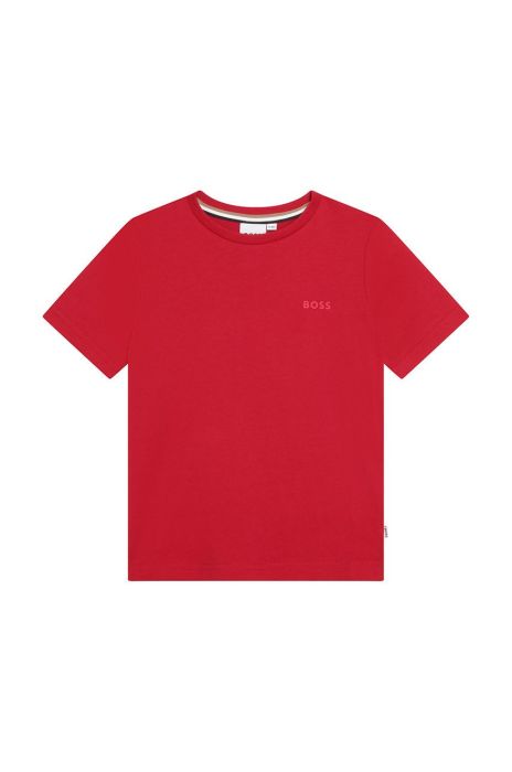 Дитяча бавовняна футболка BOSS колір червоний однотонний
