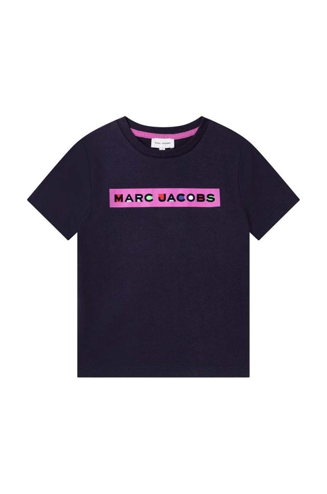 Дитяча бавовняна футболка Marc Jacobs колір чорний з принтом (2553289)