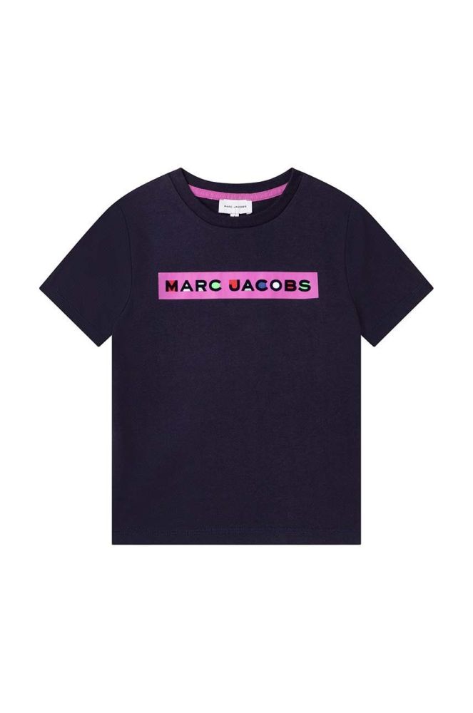 Дитяча бавовняна футболка Marc Jacobs колір чорний з принтом (2553313)