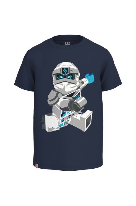 Дитяча бавовняна футболка Lego Wear колір синій з принтом (2583698)