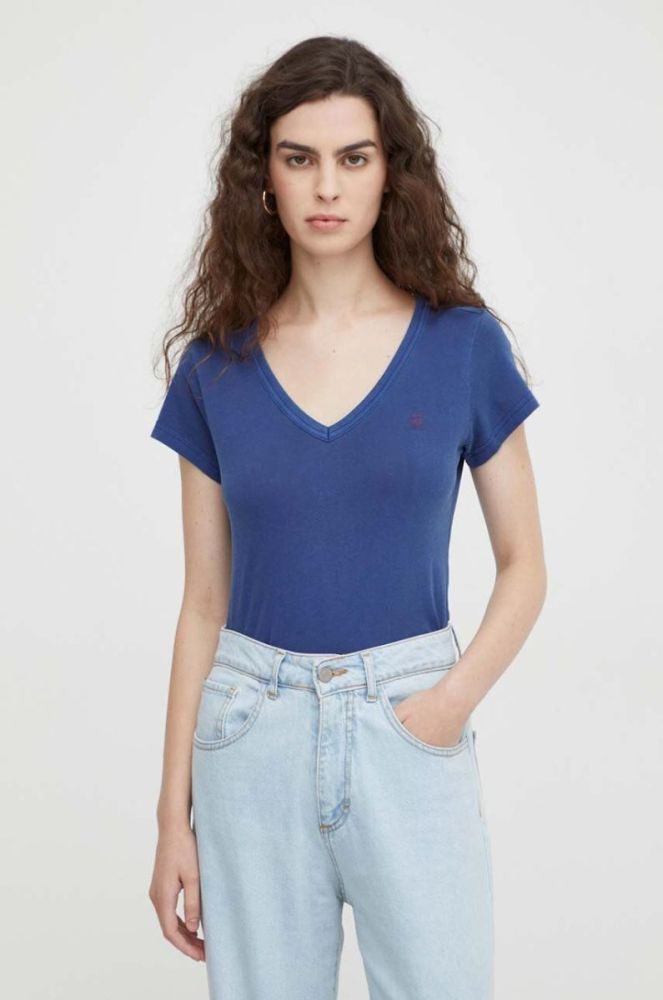 Бавовняна футболка G-Star Raw жіночий колір блакитний (3656613) фото 2
