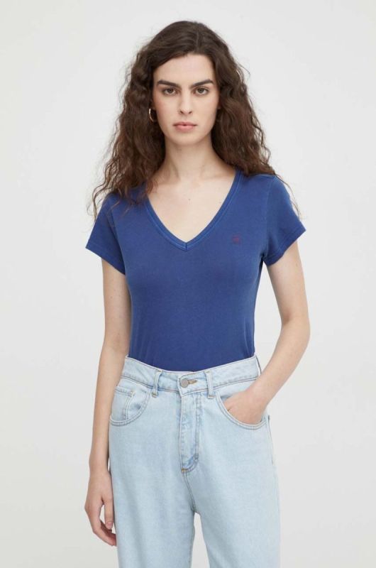 Бавовняна футболка G-Star Raw жіночий колір блакитний (3656613) фото 2