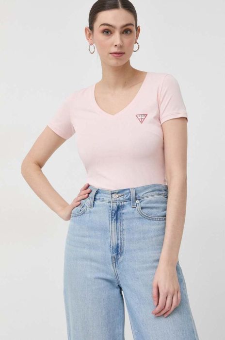 Футболка Guess жіночий колір рожевий (2848448)