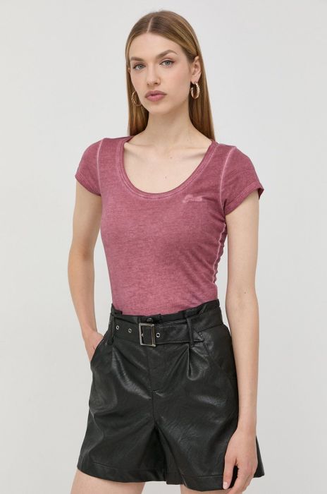 Футболка Guess жіночий колір бордовий (2421276)