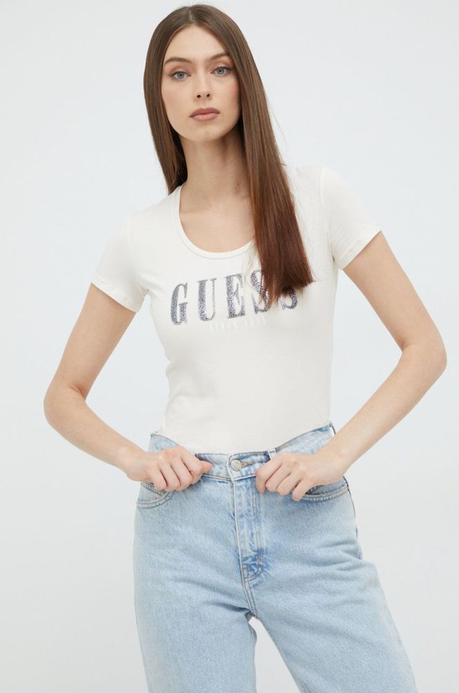 Футболка Guess жіночий колір бежевий (2487540)