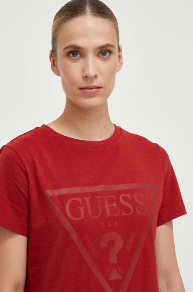 Бавовняна футболка Guess колір червоний (3517505) фото 3