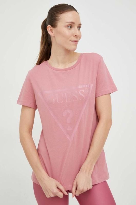 Бавовняна футболка Guess колір рожевий (2834641)