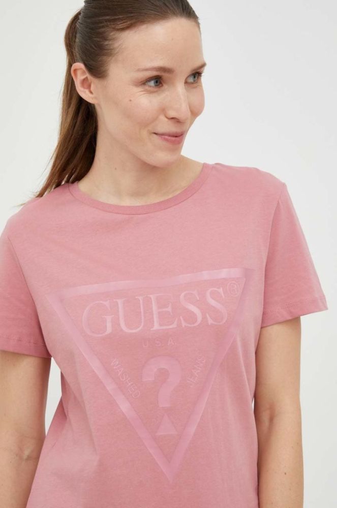 Бавовняна футболка Guess колір рожевий (2834641) фото 4