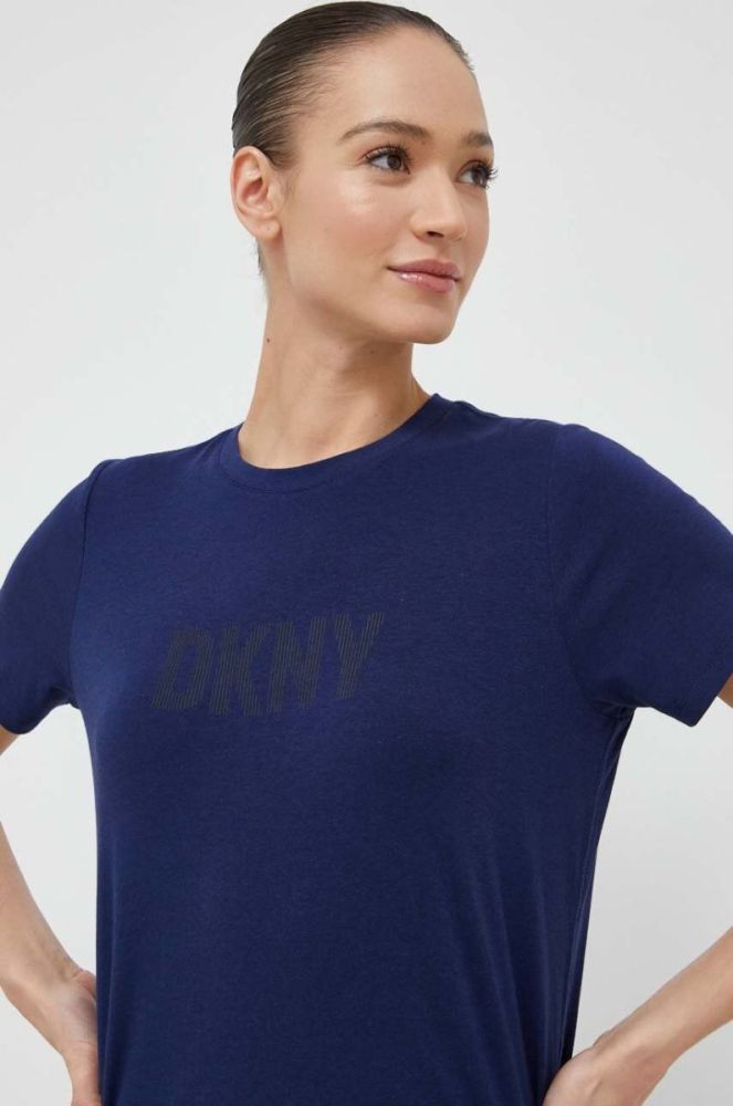 Футболка Dkny жіночий колір синій фото 4