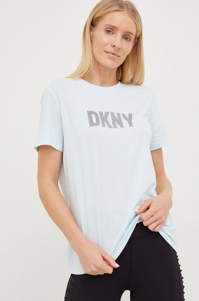 Футболка Dkny жіночий колір блакитний