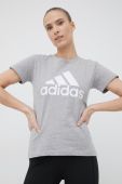 Бавовняна футболка adidas Run For The Ocean колір сірий