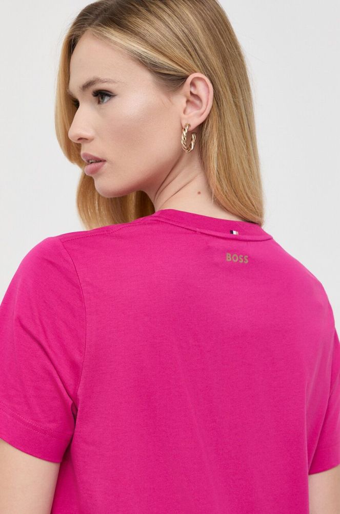 Бавовняна футболка BOSS колір рожевий (3480379)