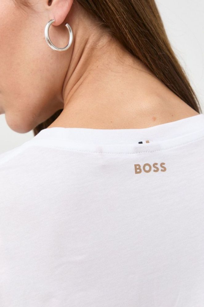 Бавовняна футболка BOSS колір білий (2482867) фото 4