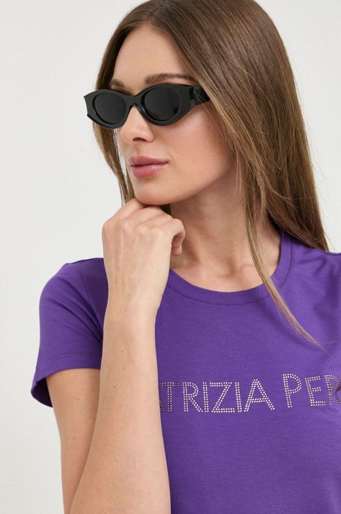 Футболка Patrizia Pepe жіноча колір фіолетовий (3121600) фото 4