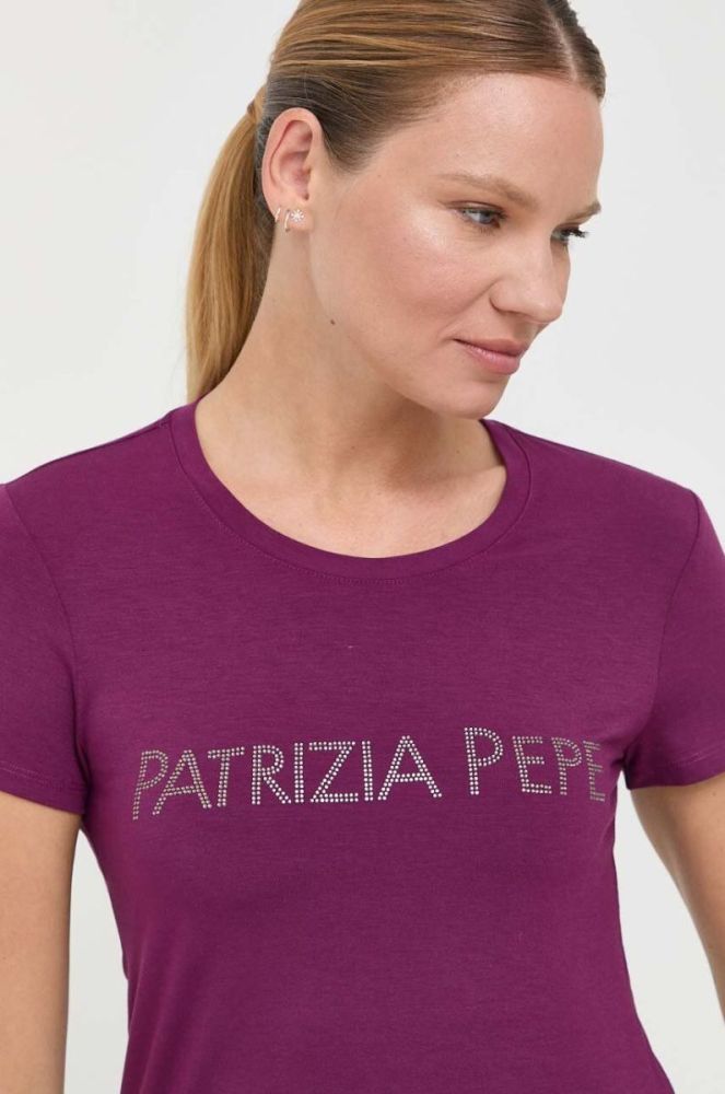 Футболка Patrizia Pepe жіноча колір фіолетовий (3376398) фото 4
