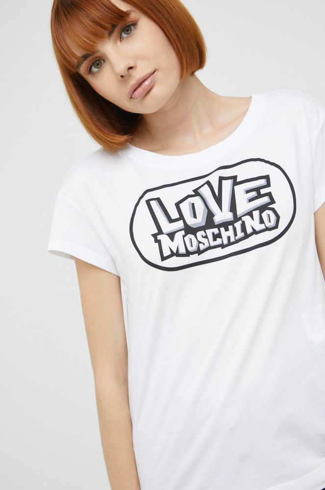 Бавовняна футболка Love Moschino колір білий (2520700)