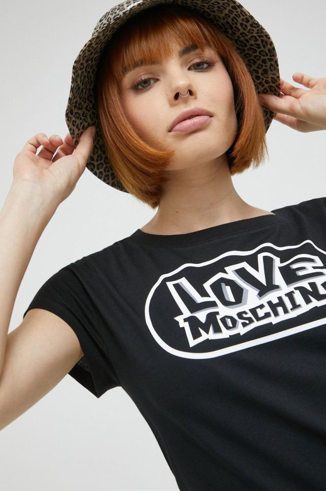 Бавовняна футболка Love Moschino колір чорний (2520706)