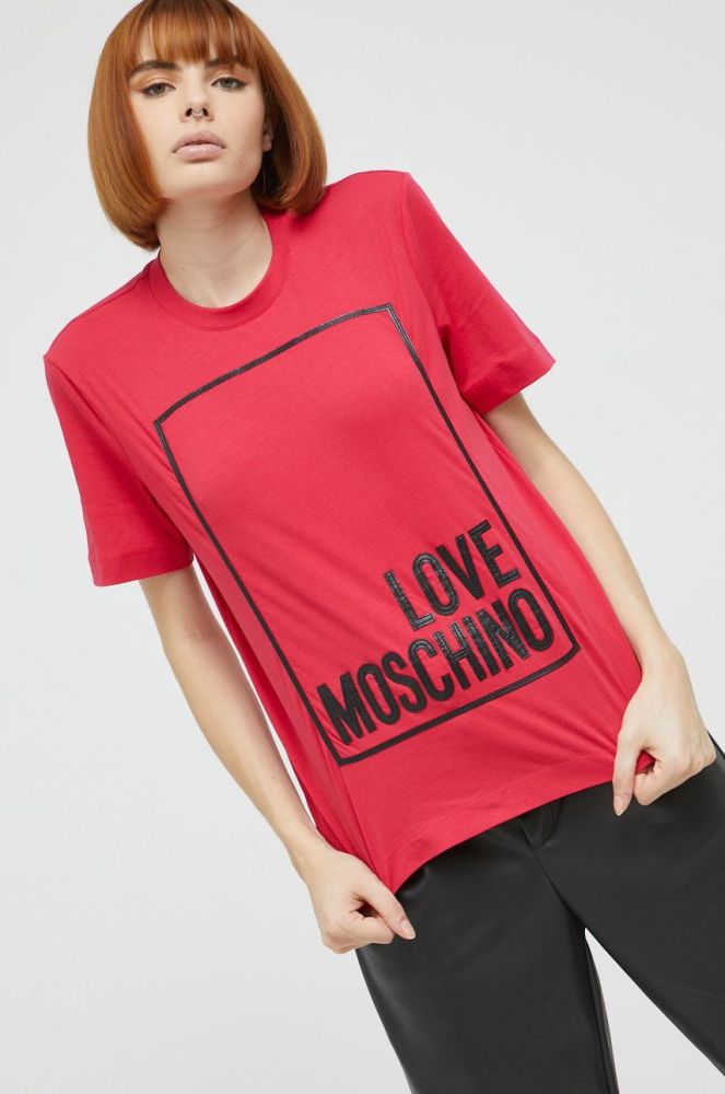 Бавовняна футболка Love Moschino колір червоний (2520727)