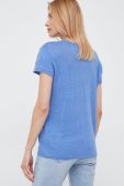 Льняна футболка Polo Ralph Lauren колір блакитний
