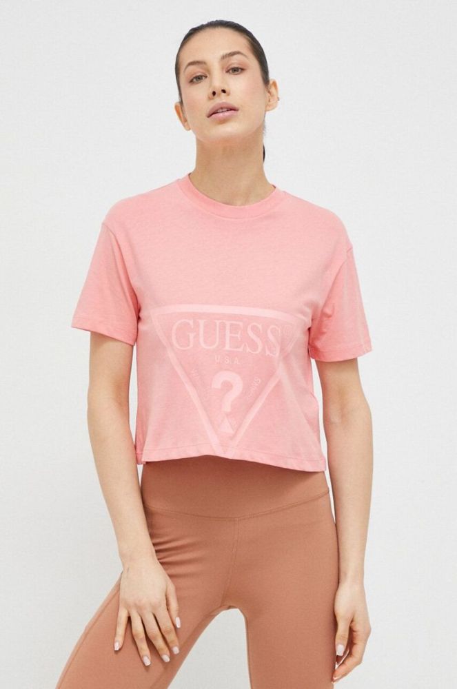 Бавовняна футболка Guess колір рожевий (2850441) фото 2