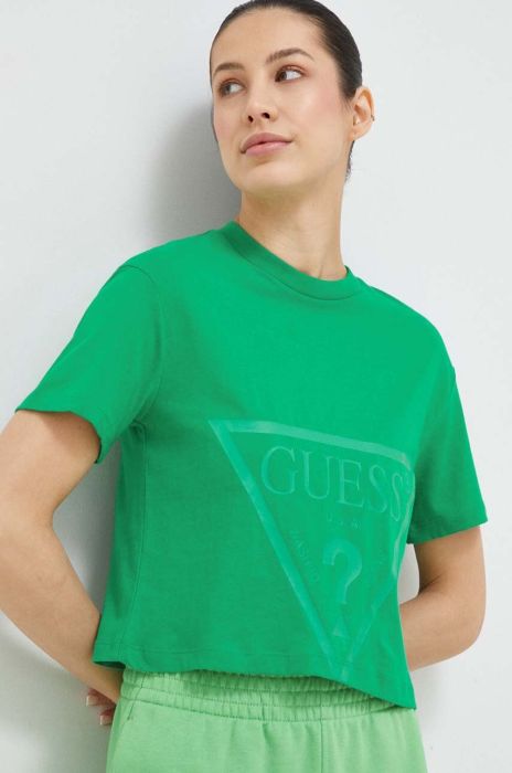 Бавовняна футболка Guess колір зелений (2850430)
