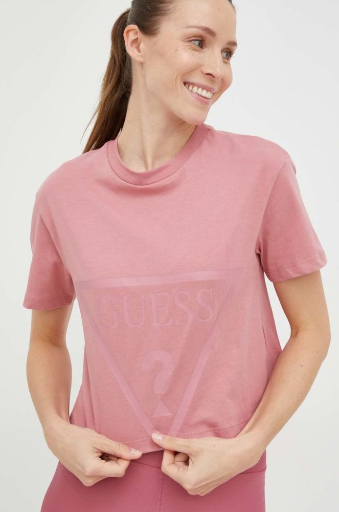 Бавовняна футболка Guess колір рожевий (2834646)