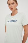 Футболка adidas TERREX Classic Logo жіноча колір зелений Футболка adidas TERREX Classic Logo жіноча колір зелений