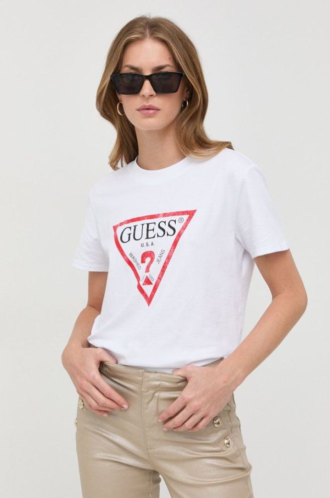 Бавовняна футболка Guess колір білий (2595943) фото 4