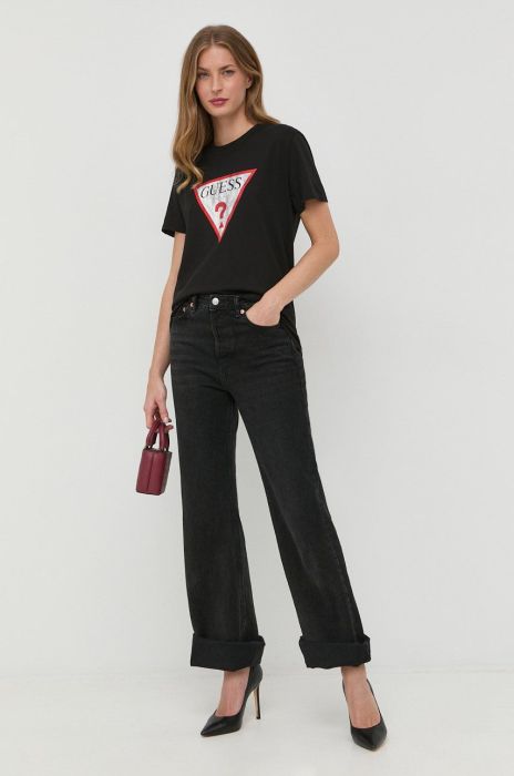 Бавовняна футболка Guess колір чорний (2595948)