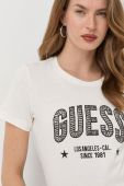 Бавовняна футболка Guess колір бежевий (2695657)
