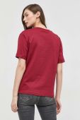 Бавовняна футболка Guess колір бордовий (2793983)