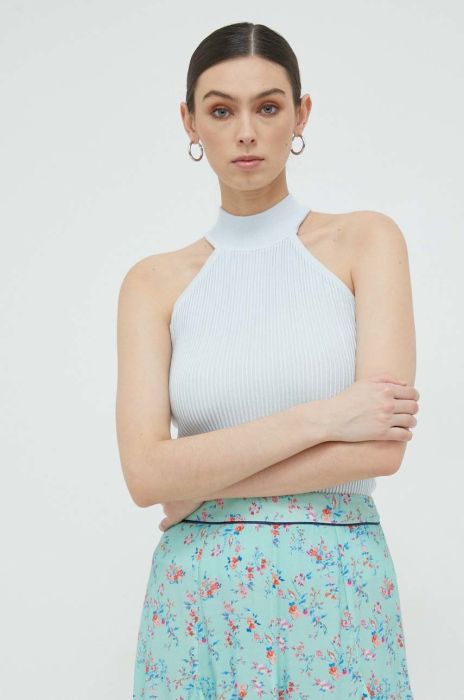 Топ Guess жіночий півгольф колір блакитний (2848468)