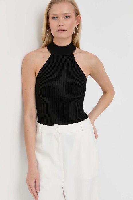 Топ Guess жіночий колір чорний півгольф