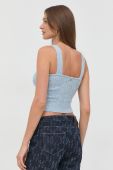 Топ з домішкою вовни Guess колір блакитний