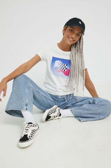 Бавовняна футболка Vans колір білий (2663840)