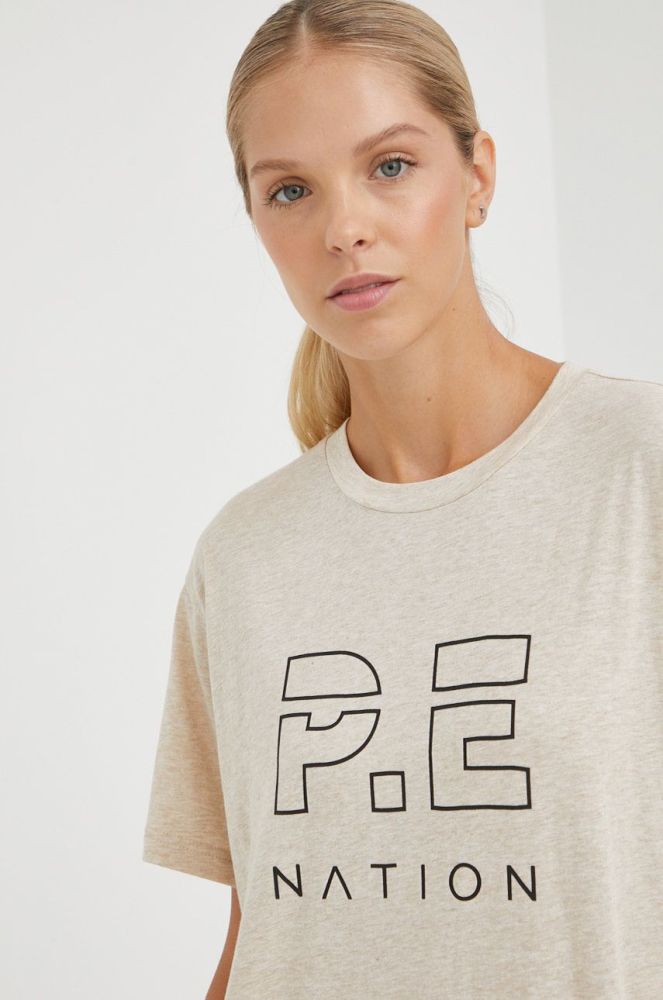 Бавовняна футболка P.E Nation колір бежевий (2618056)
