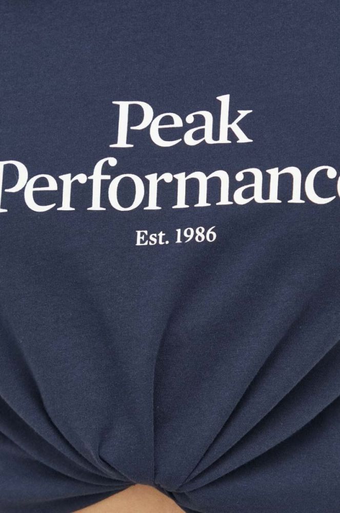 Бавовняна футболка Peak Performance колір синій (3080286) фото 5