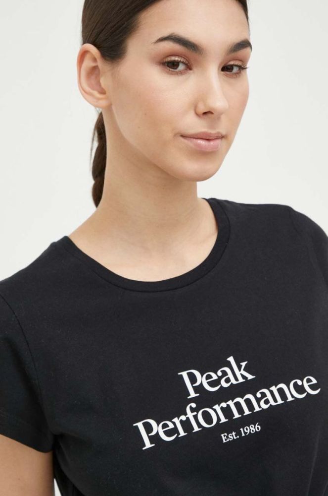 Бавовняна футболка Peak Performance колір чорний (3080290) фото 4