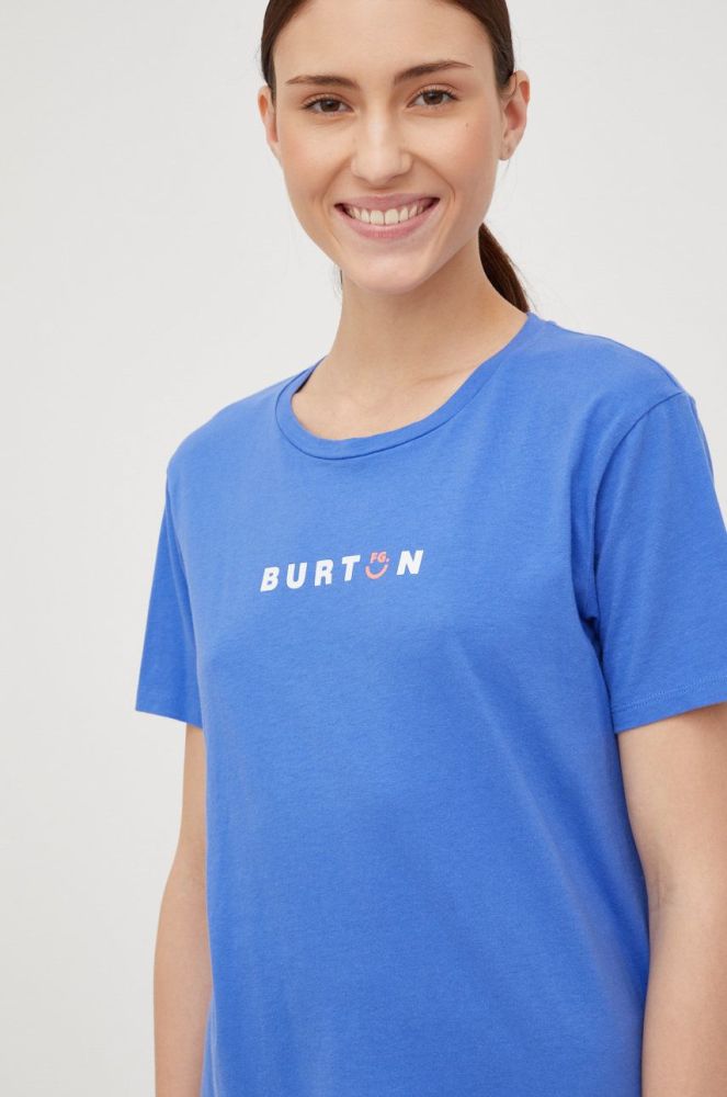 Бавовняна футболка Burton колір блакитний