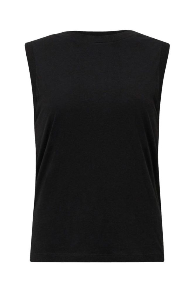 Бавовняний топ AllSaints колір чорний фото 5