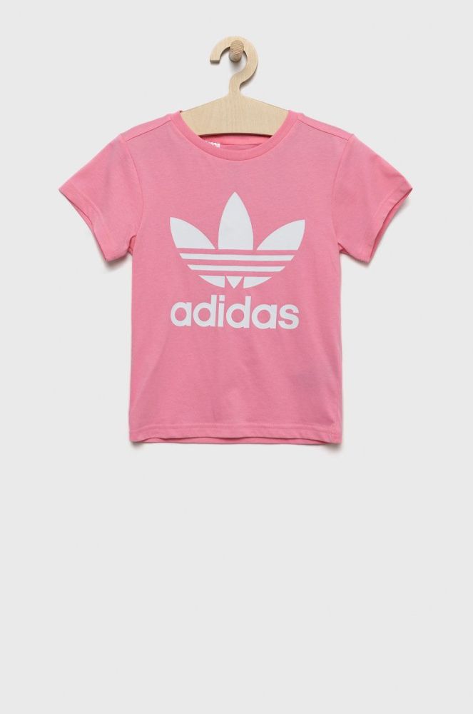 Дитяча бавовняна футболка adidas Originals колір рожевий (2455519)