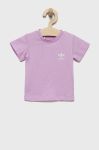 Дитяча бавовняна футболка adidas Originals колір фіолетовий