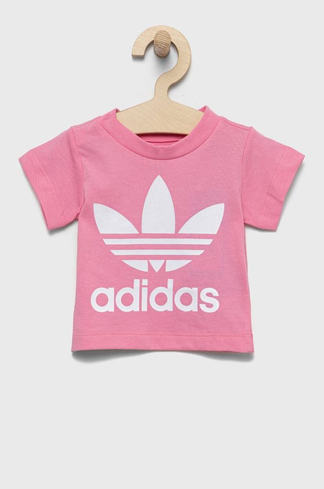 Дитяча бавовняна футболка adidas Originals колір рожевий (2510757)