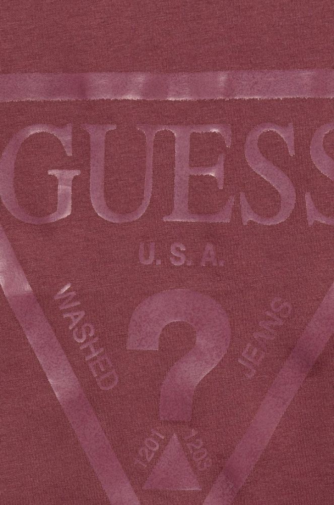 Дитяча бавовняна футболка Guess колір фіолетовий (2566168) фото 3