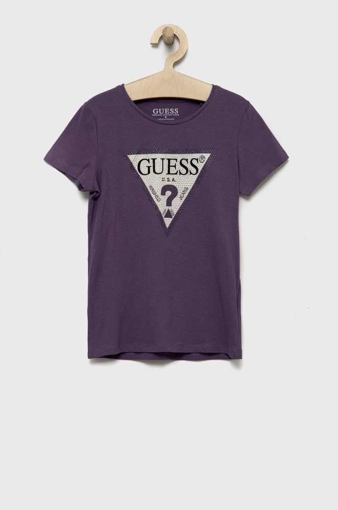 Дитяча футболка Guess колір фіолетовий (2605090)