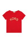 Дитяча бавовняна футболка Michael Kors колір червоний (2553500)
