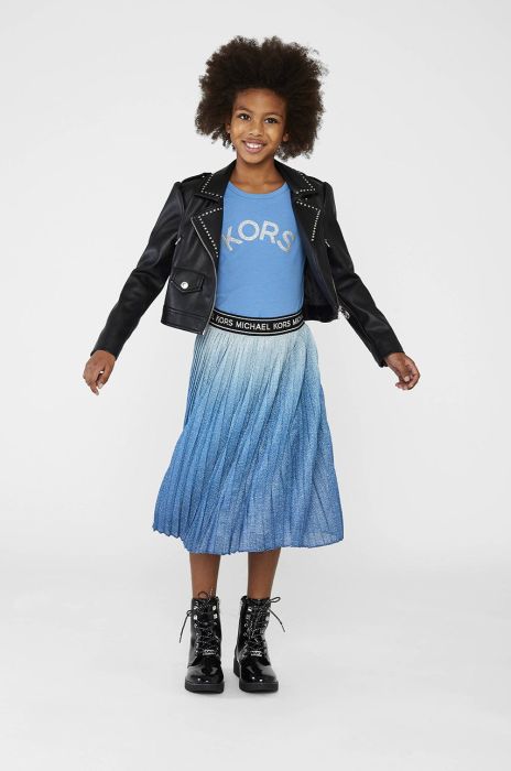 Дитяча бавовняна футболка Michael Kors колір блакитний (2553533)