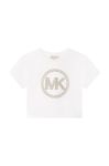 Дитяча бавовняна футболка Michael Kors колір білий (2692344)
